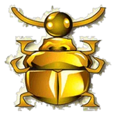 Golden scarab beetle symbol